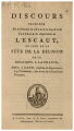 DISCOURS PRONONCÉ Par le Président de L'ADMINISTRATION CENTRALE du Departement de L'ESCAUT, LE...