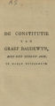 DE CONSTITUTIE VAN GRAEF BAUDEWYN, MET DEN YZEREN ARM, IN HAERE ZUIVERHEYD