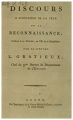 DISCOURS A L'OCCASION DE LA FÊTE DE LA RECONNAISSANCE: Célébrée le 10. Prairial, an VII. de la...