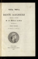 Vita nova di Dante Alighieri secondo la lezione di un codice inedito del secolo XV