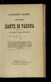 Il documento Carrarese che pruova Dante in Padova
