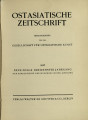Ostasiatische Zeitschrift / NF 13.1937, Heft 6