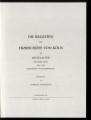Die Regesten der Erzbischöfe von Köln im Mittelalter / Bd 9