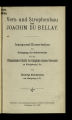 Vers- und Strophenbau bei Joachim du Bellay
