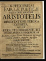 Triplex Unitas Fabulae Poeticae Secundum Mentem Aristotelis