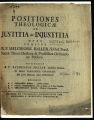 Positiones Theologicae De Justitia Ac Injustitia