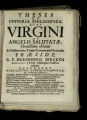 Theses Ex Universa Philosophia, Quas Virgini Ab Angelo Salutatae