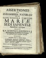 Assertiones Ex Philosophia Naturali Quas Sanctissimae Virgini Mariae Sedi Sapientiae