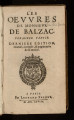 ¬Les || Oevvres || De Monsievr || De Balzac