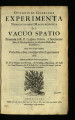 Ottonis De Guericke Experimenta Nova (ut vocantur) Magdeburgica De Vacuo Spatio : Primùm à R.P....