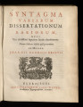 Syntagma Variarum Dissertationum Rariorum