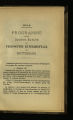 Programme de la Société Batave de Philosophie Expérimentale de Rotterdam / 1904