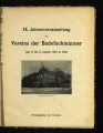 IX. Jahresversammlung des Vereins der Badefachmänner vom 3. bis 6. August 1910 in Cöln