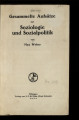 Gesammelte Aufsätze zur Soziologie und Sozialpolitik