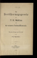 Das Bevölkerungsgesetz des T. R. Malthus und der neueren Nationalökonomie ; Darstellung und...