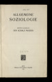 System der Soziologie / Bd. 1. Allgemeine Soziologie / Halbbd 2