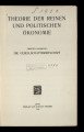 System der Soziologie / Bd 3: Theorie der reinen und politischen Ökonomie / Halbbd 2