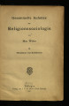 Gesammelte Aufsätze zur Religionssoziologie / Bd II