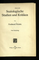 Soziologische Studien und Kritiken / 1