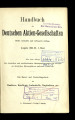 Handbuch der Deutschen Aktien-Gesellschaften / 3,1.1898/99 (Band aus dem Wirtschaftsarchiv der Wirtschafts- und...