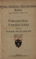Vorlesungsverzeichnis Universität Köln SS1919 bis SS1925