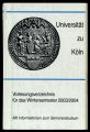 Vorlesungsverzeichnis Universität Köln WS2003/04