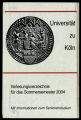 Vorlesungsverzeichnis Universität Köln SS2004