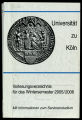 Vorlesungsverzeichnis Universität Köln WS2005/06