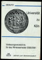 Vorlesungsverzeichnis Universität Köln WS2000/01