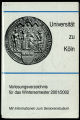 Vorlesungsverzeichnis Universität Köln WS2001/02