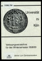 Vorlesungsverzeichnis Universität Köln WS1998/99