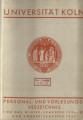 Vorlesungsverzeichnis Universität Köln WS1936/37 bis WS1939/40