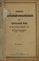 Amtliches Personalverzeichnis der Universität Köln SS1919 bis SS1921