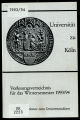 Vorlesungsverzeichnis Universität Köln WS1993/94