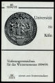 Vorlesungsverzeichnis Universität Köln WS1994/95