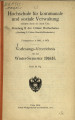 Vorlesungsverzeichnis Hochschule für kommunale und soziale Verwaltung Köln WS1914/15