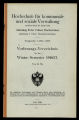 Vorlesungsverzeichnis Hochschule für kommunale und soziale Verwaltung Köln WS1916/17