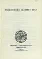Personal- und Vorlesungs-Verzeichnis Pädagogische Akademie Köln SS1960