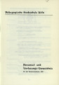 Personal- und Vorlesungs-Verzeichnis Pädagogische Hochschule Köln SS1963