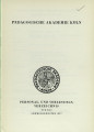 Personal- und Vorlesungs-Verzeichnis Pädagogische Akademie Köln SS1957