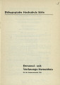 Personal- und Vorlesungs-Verzeichnis Pädagogische Hochschule Köln SS1964