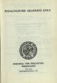 Personal- und Vorlesungs-Verzeichnis Pädagogische Akademie Köln SS1961