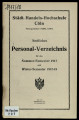 Personalverzeichnis Handelshochschule Köln SS1917 und WS1917/18