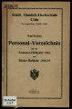Personalverzeichnis Handelshochschule Köln SS1918 und WS1918/19