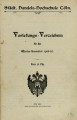 Vorlesungsverzeichnis Handelshochschule Köln WS1906/07