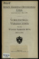 Vorlesungsverzeichnis Handelshochschule Köln WS1917/18