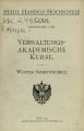 Verwaltungsakademische Kurse Handelshochschule Köln WS1911/12