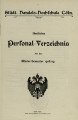 Personalverzeichnis Handelshochschule Köln WS1908/09