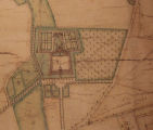 Karte von Schloss Heltorf mit Gartenanlage (Detailansicht)