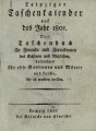 Leipziger Taschenkalender auf das Jahr 1801